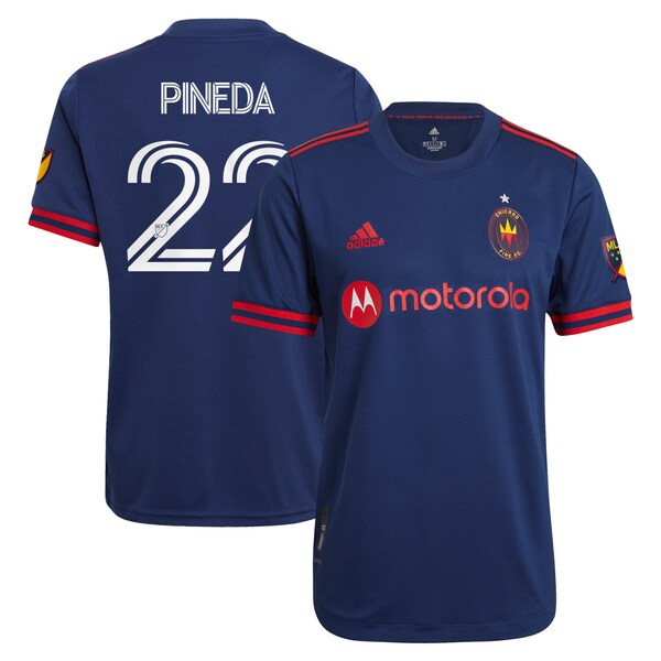 Mauricio Pineda Chicago Fire adidas 2021 Primary Authentic Player Jersey - Navy