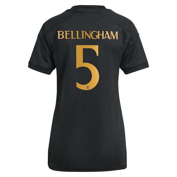 Jude Bellingham Los Merengues adidas Women's 2023/24 Third Replica Player Jersey - Black