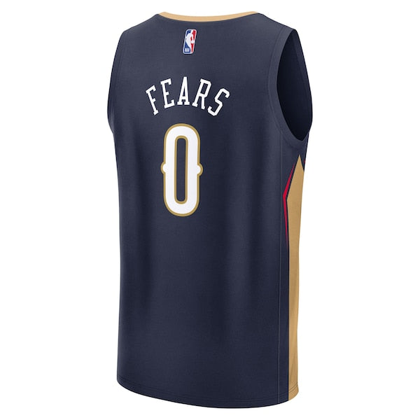 Jeremiah Fears New Orleans Pelicans  2025 NBA Draft First Round Pick Fast Break Replica Jersey - Icon Edition - Navy