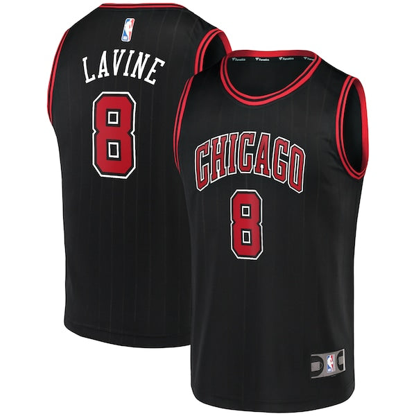 Zach LaVine Chicago Bulls  Fast Break Team Replica Jersey Black - Statement Edition