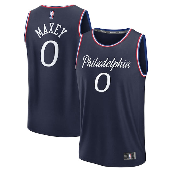 Tyrese Maxey Philadelphia 76ers  2025/26 City Edition Fast Break Jersey - Navy
