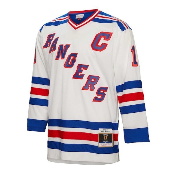 Mark Messier New York Rangers Captain Patch 1993/94 Blue Line Player Jersey - White/Blue