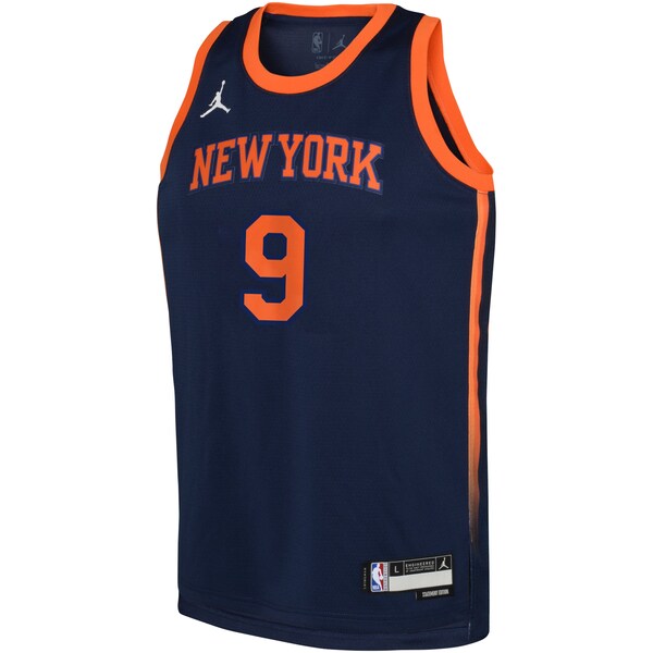 RJ Barrett New York Knicks Jordan Brand Youth Swingman Jersey - Statement - Navy