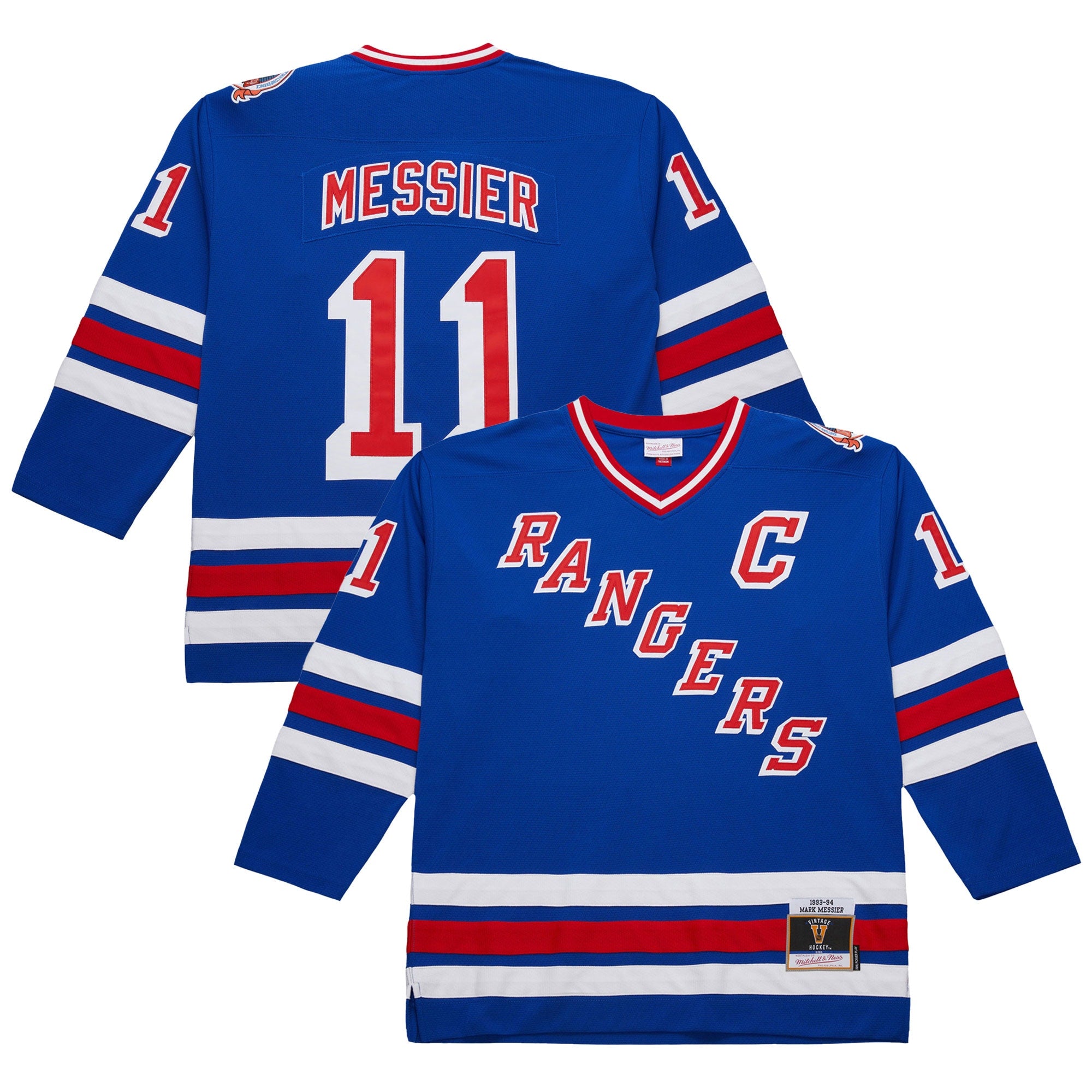 Mark Messier New York Rangers 1993-94 Power Play Jersey - White/Royal