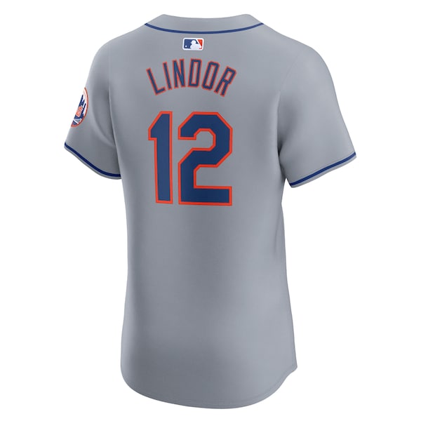 Francisco Lindor New York Mets Nike Road Elite Player Jersey - Gray