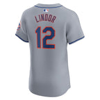 Francisco Lindor New York Mets Nike Road Elite Player Jersey - Gray