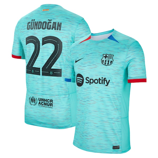 Ilkay Gündogan Barcelona Nike 2023/24 Third Replica Jersey - Aqua/Royal/White