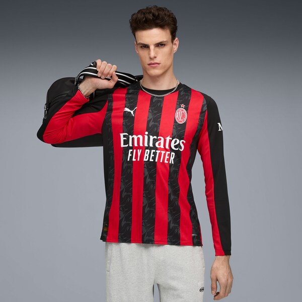 AC Milan Puma 2025/26 Home Replica Long Sleeve Jersey - Red