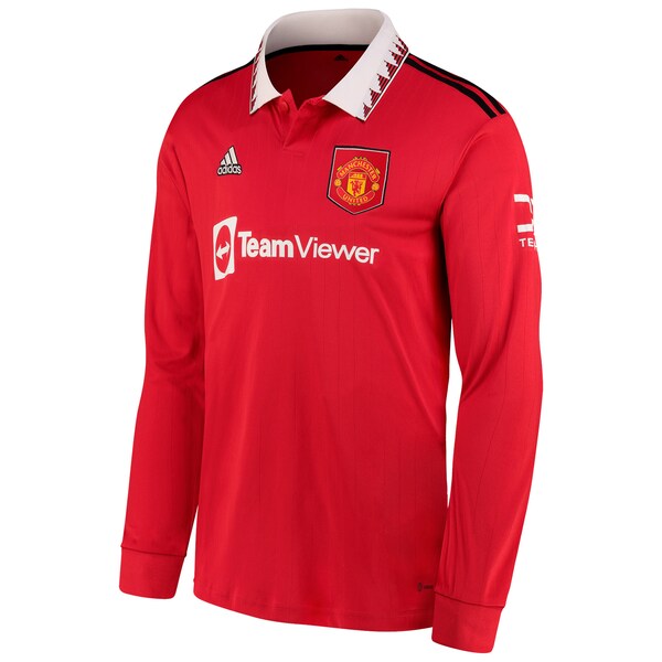 Anthony Elanga Manchester United adidas 2022/23 Home Replica Long Sleeve Jersey - Red