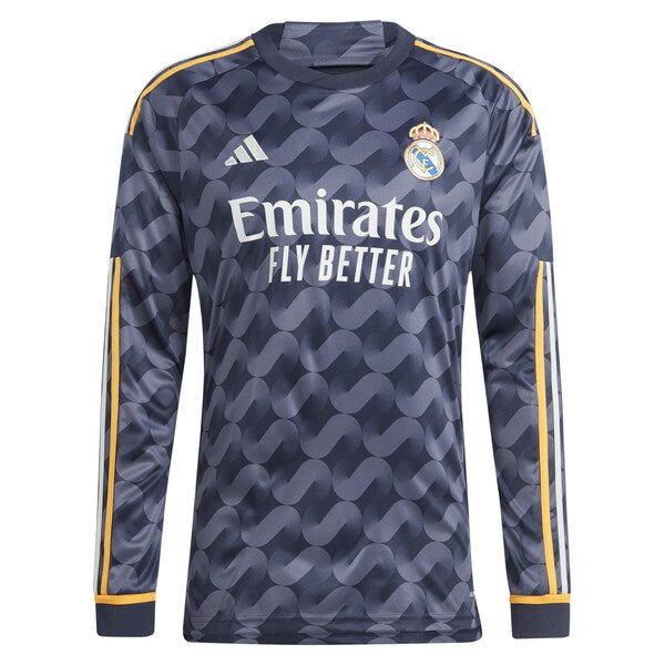Los Merengues adidas 2023/24 Away Long Sleeve Replica Custom Jersey - Navy