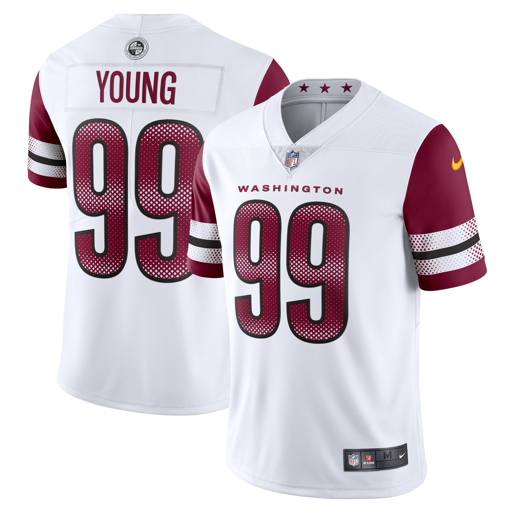 Chase Young Washington Commanders Nike Alternate Vapor Limited Jersey - Black/Burgundy/White