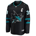 Logan Couture San Jose Sharks  Alternate Premier Breakaway Player Captain Jersey - Black/Teal