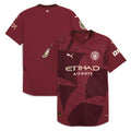 Manchester City Puma 2024/25 Third Authentic Replica Blank Patch Jersey - Burgundy