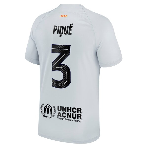 Gerard Pique Barcelona Nike 2022/23 Third Breathe Stadium Replica Player Jersey - Gray
