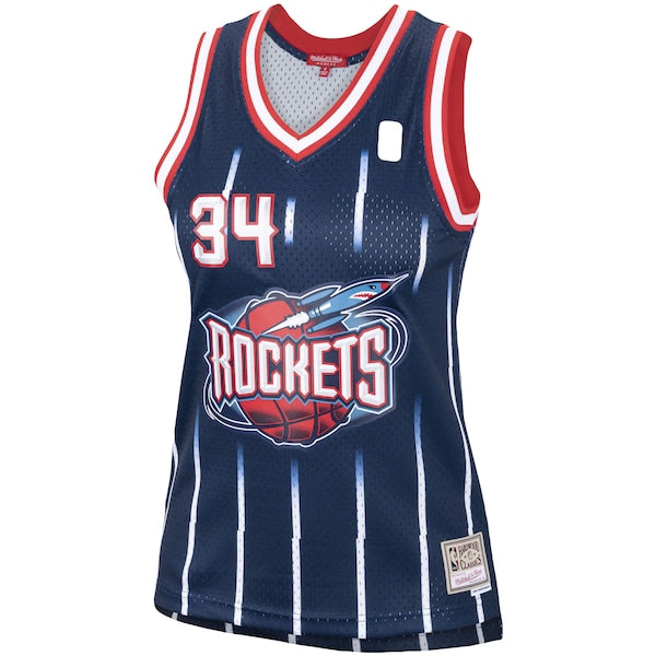 Hakeem Olajuwon Houston Rockets Women's  Hardwood Classics Swingman Jersey - Navy/Red