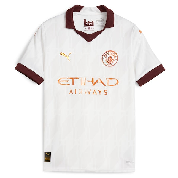 Kevin De Bruyne Manchester City Puma Youth 2023/24 Away Replica Jersey - White