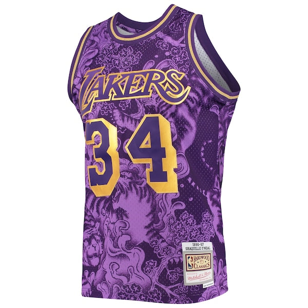 Shaquille O'Neal Los Angeles Lakers Hardwood Classics 1996/97 Lunar New Year Swingman Jersey - Purple