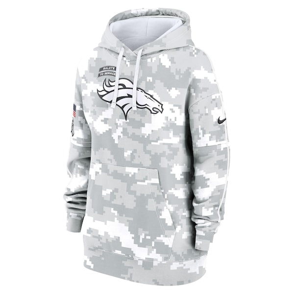 Denver Broncos Nike Women's 2024 Salute To Service Club Fleece Pullover Hoodie - Arctic Camo