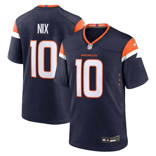 Bo Nix Denver Broncos Nike Alternate Game Jersey -  Navy
