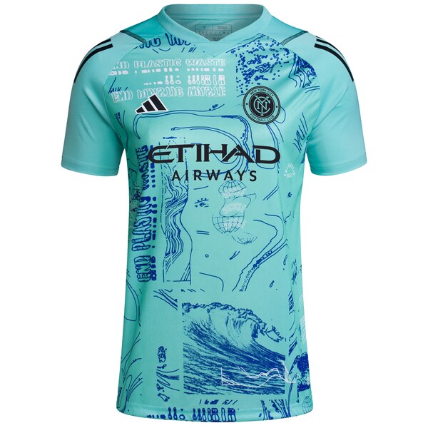 New York City FC adidas Women's 2024 One Planet Replica Jersey - Green