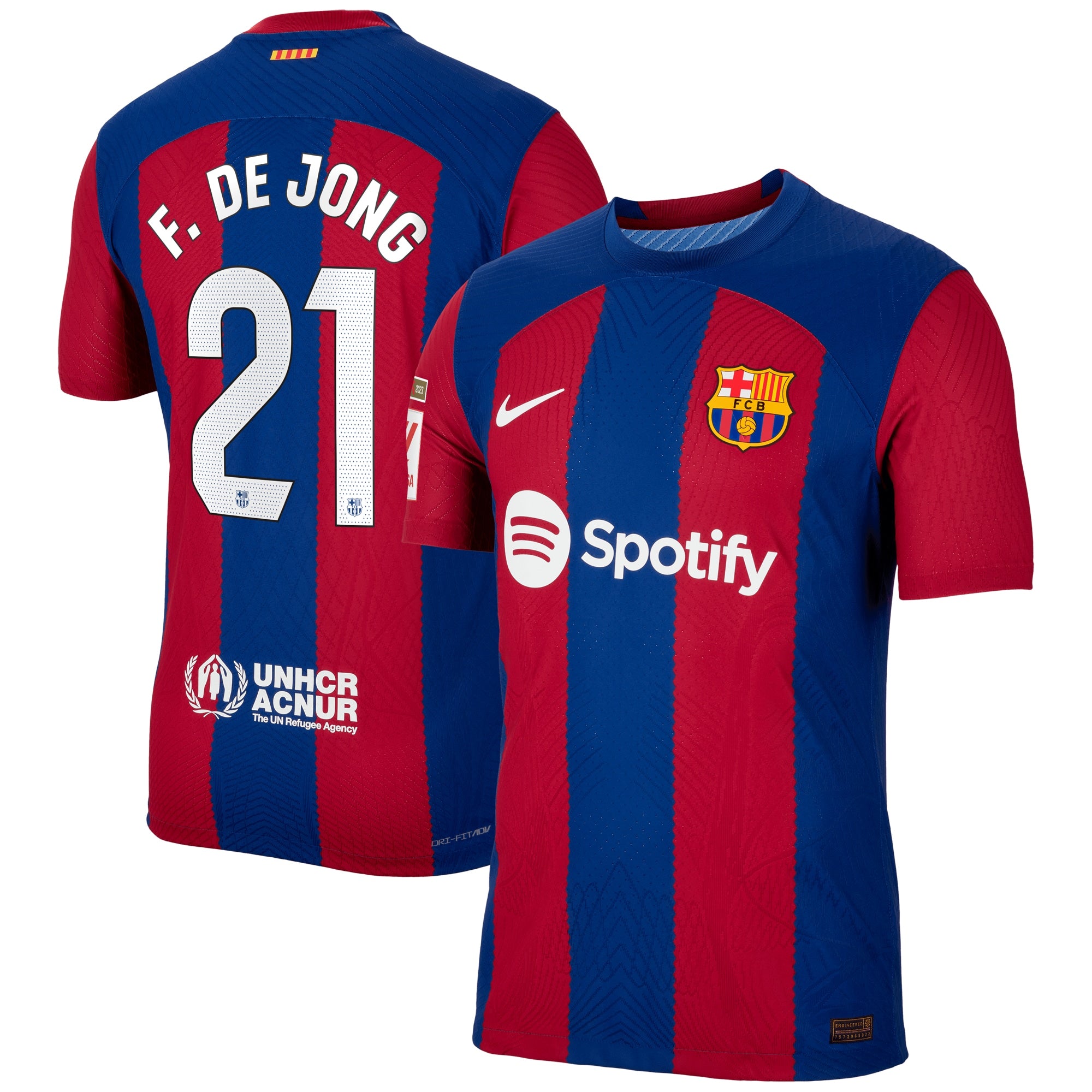 Frenkie de Jong Barcelona Nike 2023/24 Third Authentic Jersey - Aqua/Royal/White