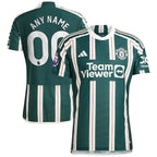 Manchester United adidas 2023/24 Away Authentic Custom Jersey - Green