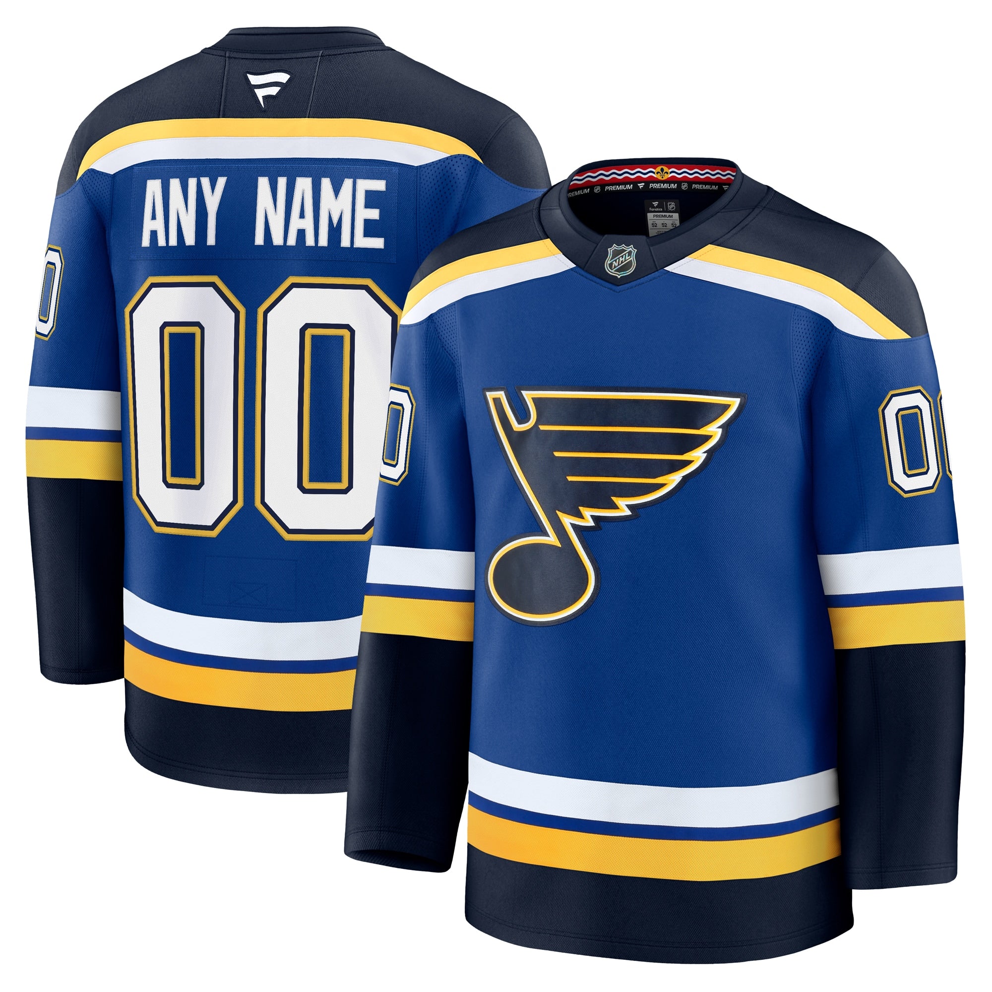 St. Louis Blues  Away Premium Custom Jersey - White/Blue