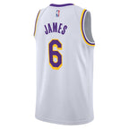 LeBron James Los Angeles Lakers Nike Youth Swingman Jersey - Association Edition - White