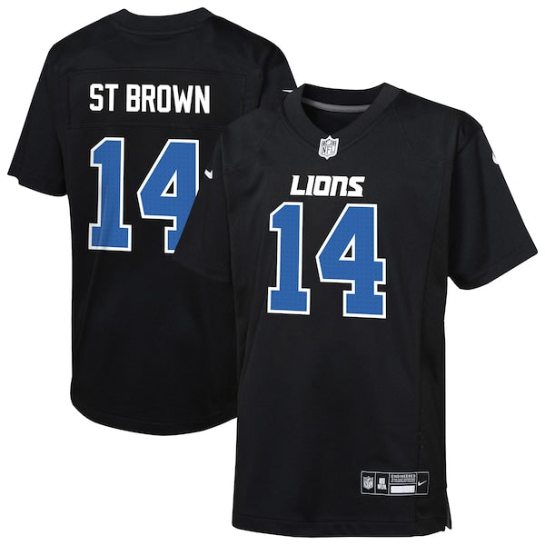 Amon-Ra St. Brown Detroit Lions Nike Youth Fashion Game Jersey - Carbon Black