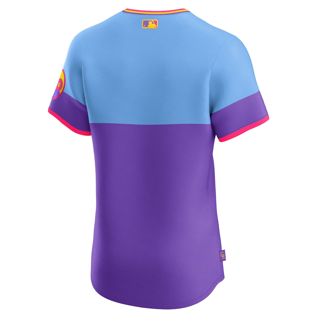 Colorado Rockies Nike 2025 City Connect Elite Jersey - Purple/Light Blue