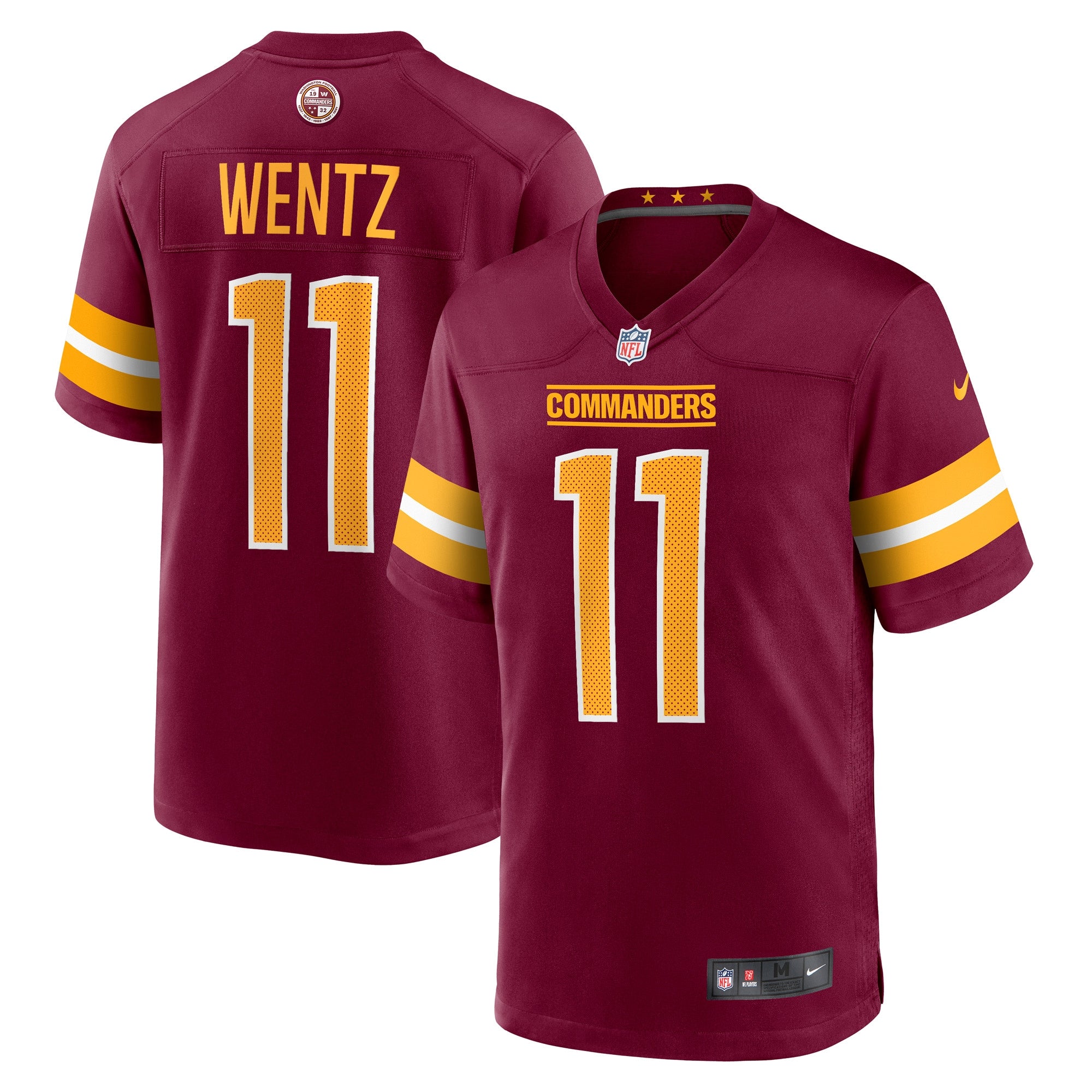 Carson Wentz Washington Commanders Nike Alternate Game Player Jersey - Black/Burgundy