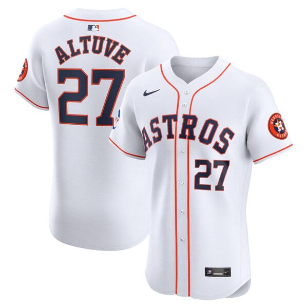 Jose Altuve Houston Astros Nike Home Elite Sponsor Patch Player Jersey - White