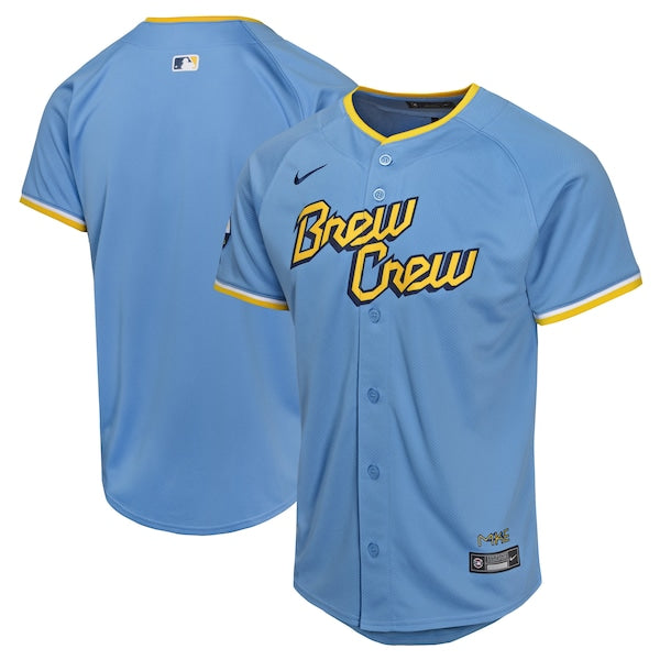 Milwaukee Brewers Nike Youth City Connect Limited Jersey - Powder Blue
