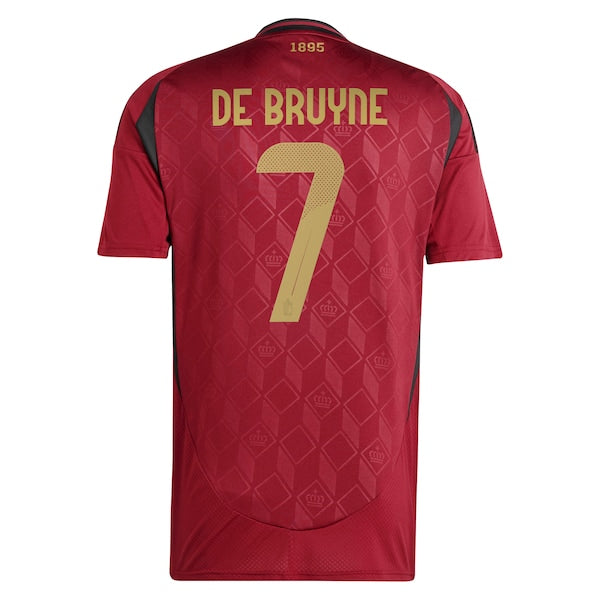 Kevin De Bruyne Belgium National Team adidas 2024 Home Replica Player Jersey - Burgundy