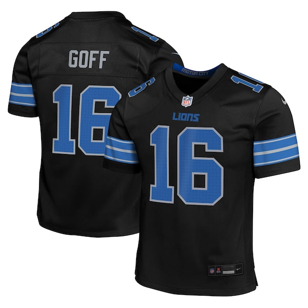 Jared Goff Detroit Lions Nike Youth Alternate Player Game Jersey - Black