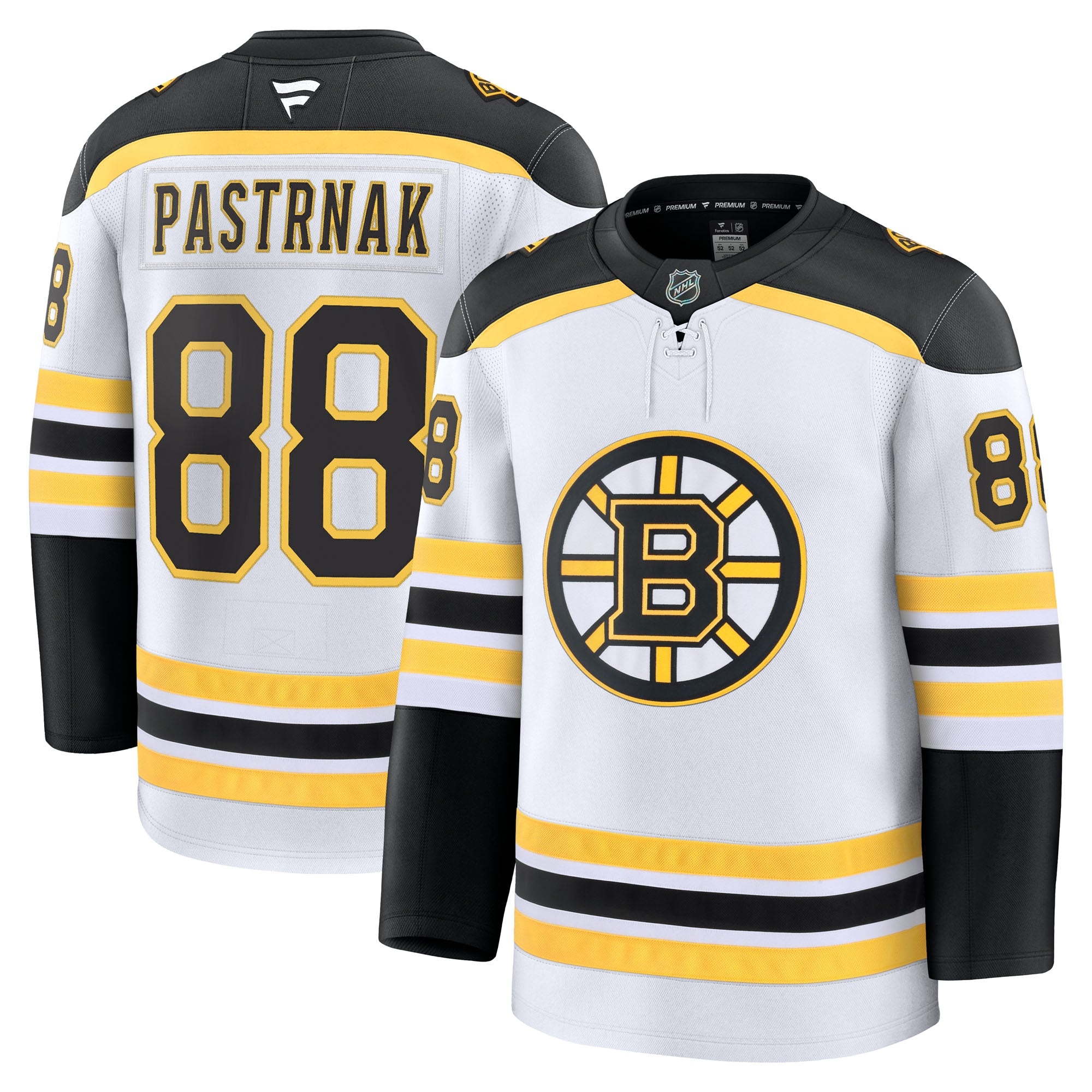David Pastrnak Boston Bruins  Home Premium Jersey - Black/White