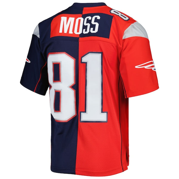 Randy Moss New England Patriots 2007 Split Legacy Replica Jersey - Navy/Red