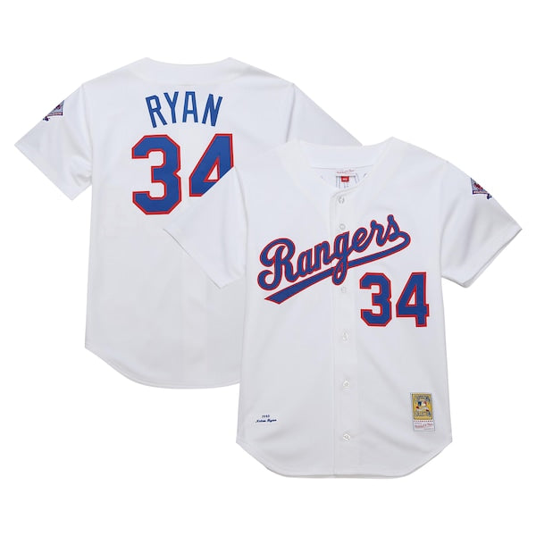 Nolan Ryan Texas Rangers 1993 Cooperstown Collection Authentic Jersey - White