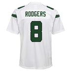 Aaron Rodgers New York Jets Nike Youth Game Jersey - White/Black/Green