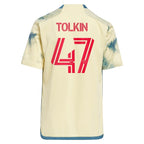 John Tolkin New York Red Bulls adidas Youth 2024 Daniel Patrick Kit Replica Jersey - Yellow