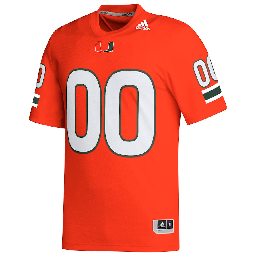 Miami Hurricanes adidas Custom White Premier Football Jersey - Orange