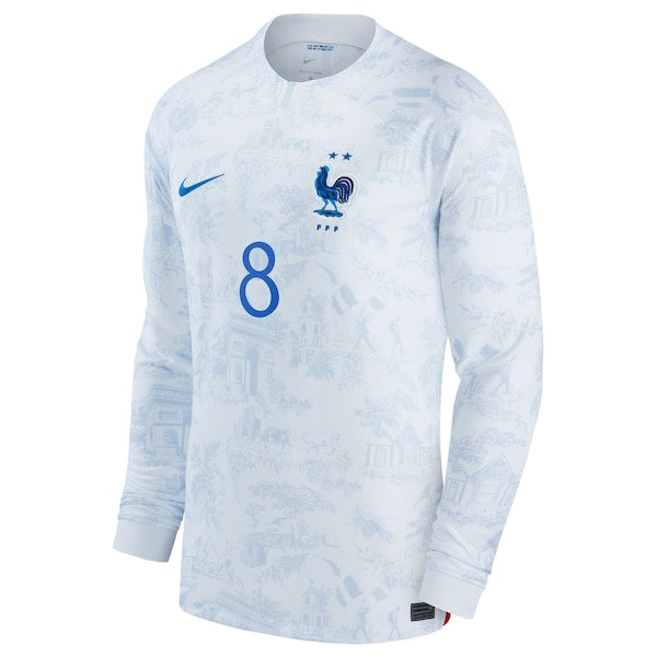 Aurélien Tchouaméni France National Team Nike 2022/23 Away Breathe Stadium Replica Long Sleeve Jersey - White