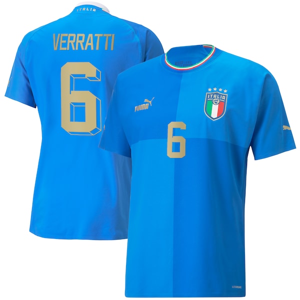 Marco Verratti Italy National Team Puma 2022/23 Home Authentic Player Jersey - Blue