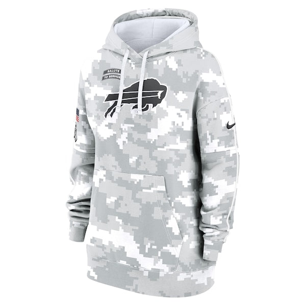 Buffalo Bills Nike Women's 2024 Salute To Service Club Fleece Pullover Hoodie - Arctic Camo