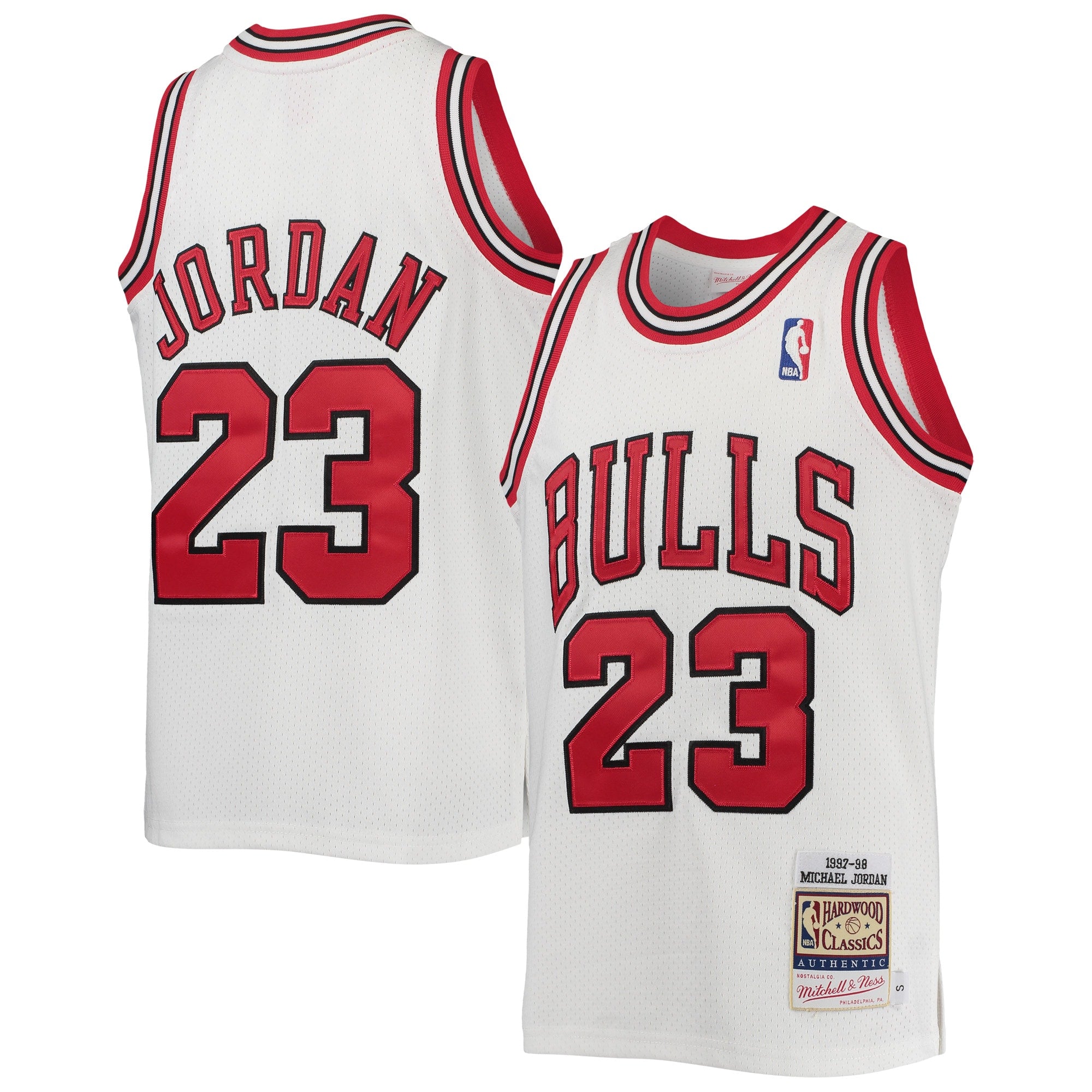 Michael Jordan Chicago Bulls  Youth 1996-97 Hardwood Classics Authentic Jersey - Black/Red/Red/White