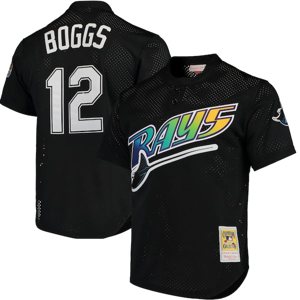 Wade Boggs Tampa Bay Rays Cooperstown Collection 1991 Mesh Batting Practice Jersey - Black