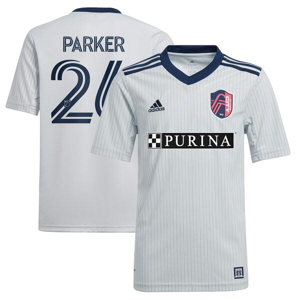 Tim Parker St. Louis City SC adidas Youth 2024 The Spirit Kit Replica Jersey - Gray