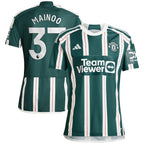Kobbie Mainoo Manchester United adidas 2023/24 Away Replica Player Jersey - Green/Red