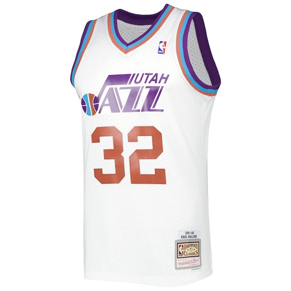 Karl Malone Utah Jazz 1991/92 Hardwood Classics Reload 3.0 Swingman Jersey - White