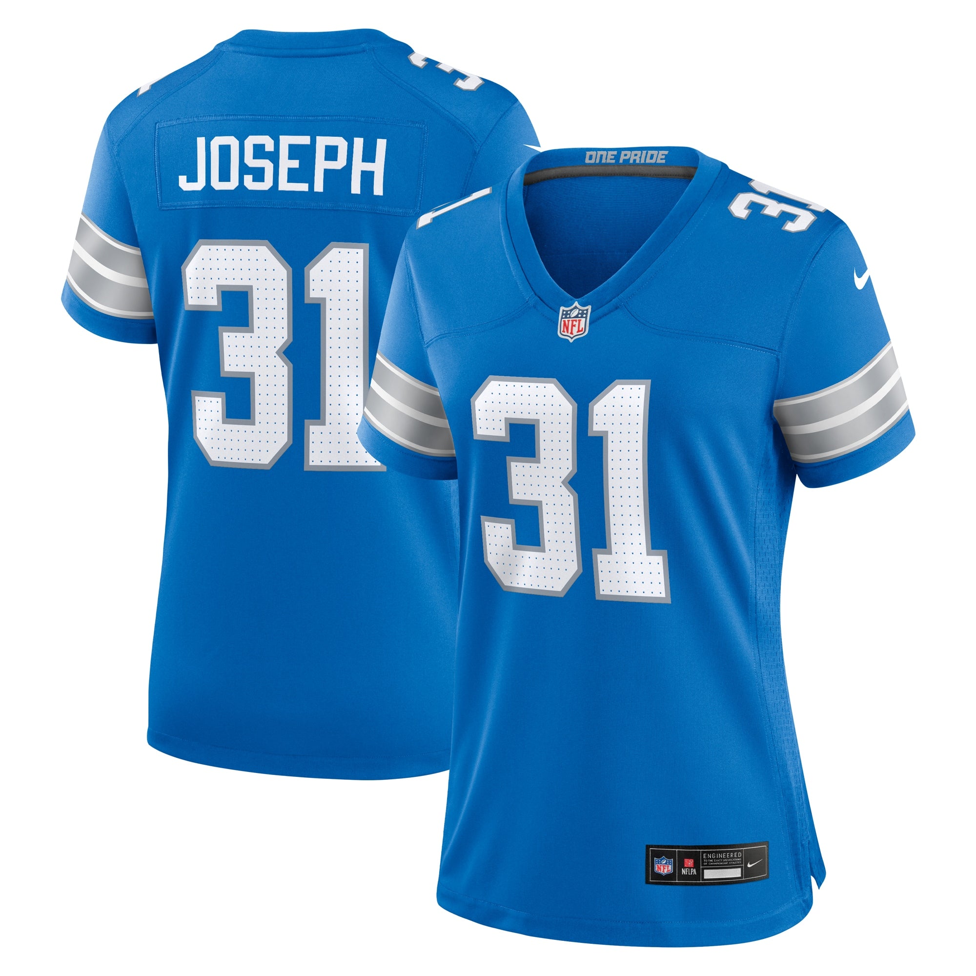 Kerby Joseph Detroit Lions Nike Women's Game Jersey -  White/Blue